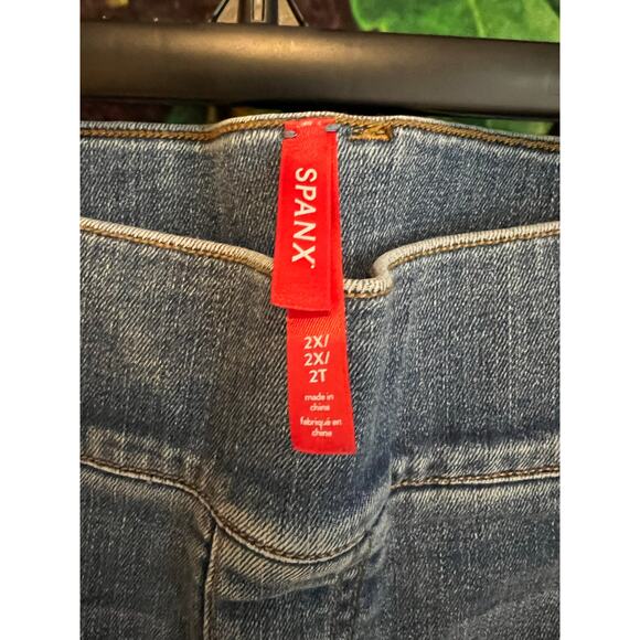 Spanx Straight Leg Jeans Jeggings Light Blue Pull On Stretch Womens Size 2X - Picture 2 of 5